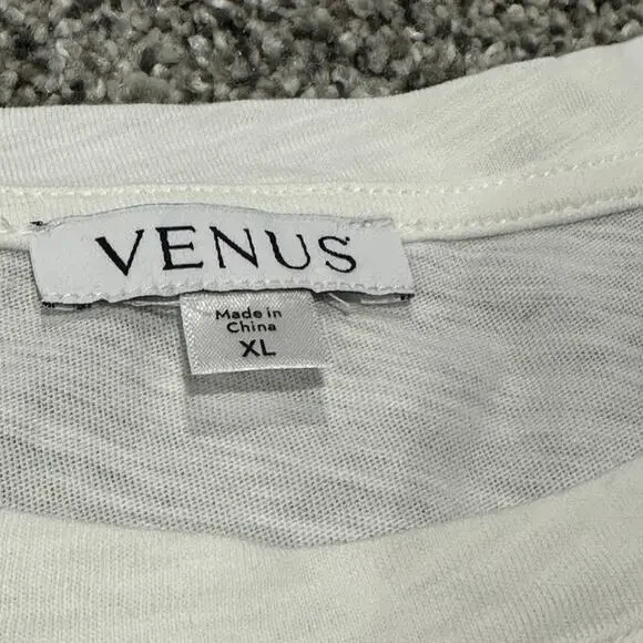 New with tags, VENUS White Cropped Anchor Short Sleeve Shirt Top, Size XL - Picture 9 of 9